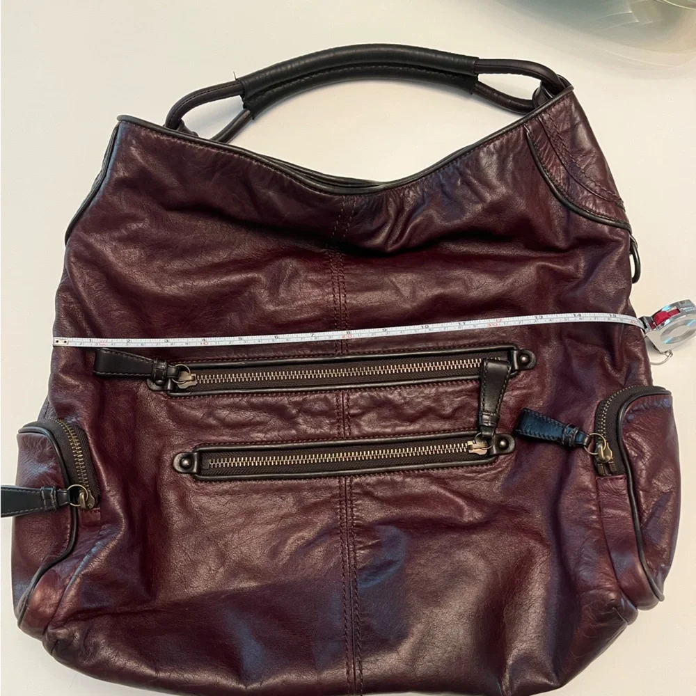 Y2K Coach hobo slouch Brown saddle Burgundy Leather Women's Bag - Picture 11 of 16